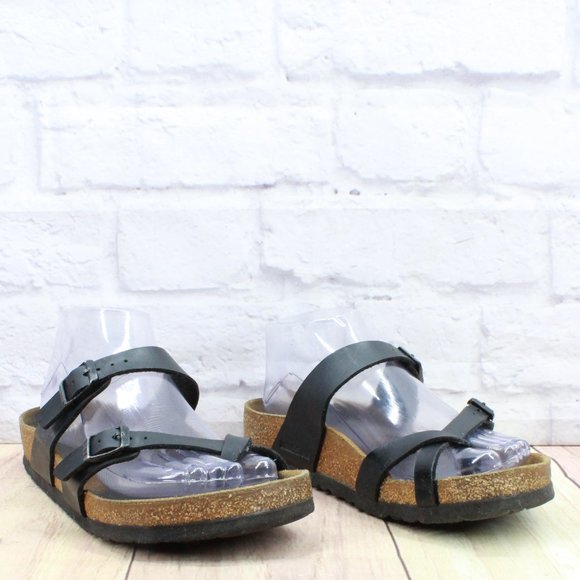 Birkenstock Mayari Black Birko-Flor Slide Sandals Size EU 37 US  6-6.5 - Picture 3 of 10